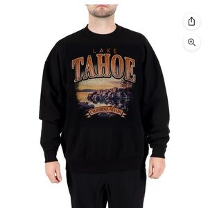 Men's Black Lake Tahoe Graphic Crewneck Sweater
